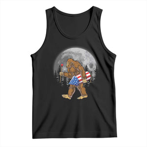 Patriotic Bigfoot 4th of July Tank Top American Flag Merica Fireworks Sasquatch Moon TS10 Black Print Your Wear