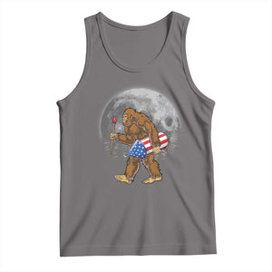 Patriotic Bigfoot 4th of July Tank Top American Flag Merica Fireworks Sasquatch Moon TS10 Deep Heather Print Your Wear