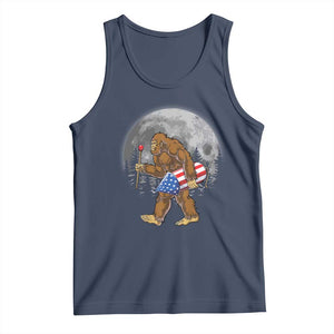 Patriotic Bigfoot 4th of July Tank Top American Flag Merica Fireworks Sasquatch Moon TS10 Navy Print Your Wear