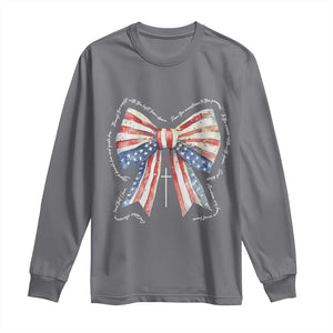 Patriotic Coquette 4th Of July Long Sleeve Shirt God Bless America TS10 Charcoal Print Your Wear