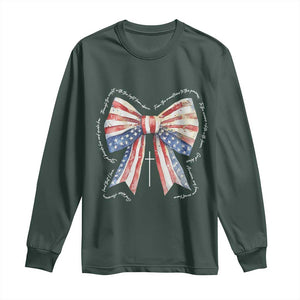 Patriotic Coquette 4th Of July Long Sleeve Shirt God Bless America TS10 Dark Forest Green Print Your Wear