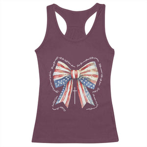 Patriotic Coquette 4th Of July Racerback Tank Top God Bless America TS10 Maroon Print Your Wear