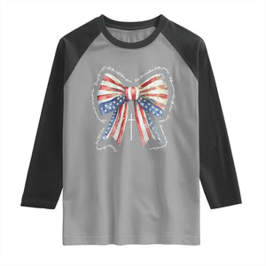 Patriotic Coquette 4th Of July Raglan Shirt God Bless America TS10 Sport Gray Black Print Your Wear