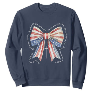 Patriotic Coquette 4th Of July Sweatshirt God Bless America TS10 Navy Print Your Wear