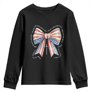 Patriotic Coquette 4th Of July Youth Sweatshirt God Bless America TS10 Black Print Your Wear
