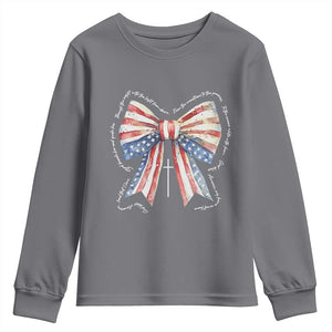 Patriotic Coquette 4th Of July Youth Sweatshirt God Bless America TS10 Charcoal Print Your Wear