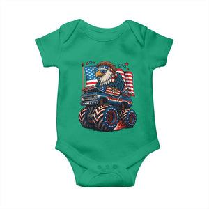 Patriotic Eagle Driving Monster Truck Baby Onesie 4th of July USA Flag Freedom TS02 Irish Green Print Your Wear