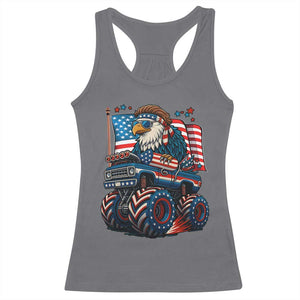 Patriotic Eagle Driving Monster Truck Racerback Tank Top 4th of July USA Flag Freedom TS02 Charcoal Print Your Wear