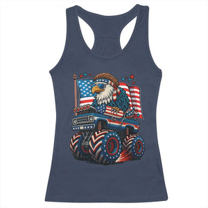 Patriotic Eagle Driving Monster Truck Racerback Tank Top 4th of July USA Flag Freedom TS02 Navy Print Your Wear