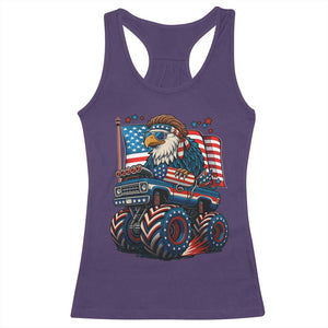 Patriotic Eagle Driving Monster Truck Racerback Tank Top 4th of July USA Flag Freedom TS02 Purple Print Your Wear