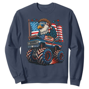 Patriotic Eagle Driving Monster Truck Sweatshirt 4th of July USA Flag Freedom TS02 Navy Print Your Wear