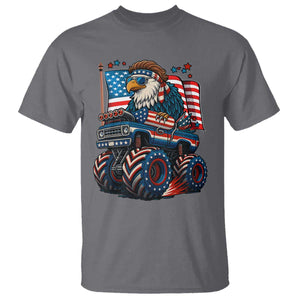 Patriotic Eagle Driving Monster Truck T Shirt 4th of July USA Flag Freedom TS02 Charcoal Print Your Wear
