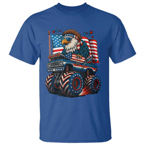 Patriotic Eagle Driving Monster Truck T Shirt 4th of July USA Flag Freedom TS02 Royal Blue Print Your Wear