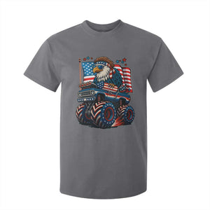 Patriotic Eagle Driving Monster Truck T Shirt For Kid 4th of July USA Flag Freedom TS02 Charcoal Print Your Wear