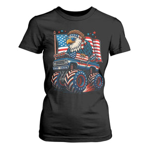 Patriotic Eagle Driving Monster Truck T Shirt For Women 4th of July USA Flag Freedom TS02 Black Print Your Wear
