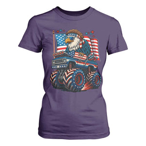 Patriotic Eagle Driving Monster Truck T Shirt For Women 4th of July USA Flag Freedom TS02 Purple Print Your Wear