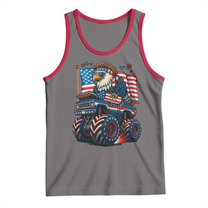 Patriotic Eagle Driving Monster Truck Tank Top 4th of July USA Flag Freedom TS02 Deep Heather Red Print Your Wear