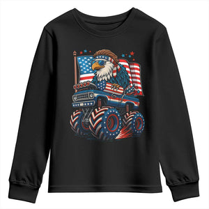Patriotic Eagle Driving Monster Truck Youth Sweatshirt 4th of July USA Flag Freedom TS02 Black Print Your Wear