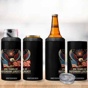Patriotic Eagle US Army 250th Anniversary 4 in 1 Can Cooler Tumbler 250 Years of Defending Liberty 1775 2025 TS02 Print Your Wear