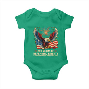 Patriotic Eagle US Army 250th Anniversary Baby Onesie 250 Years of Defending Liberty 1775 2025 TS02 Irish Green Print Your Wear