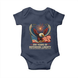 Patriotic Eagle US Army 250th Anniversary Baby Onesie 250 Years of Defending Liberty 1775 2025 TS02 Navy Print Your Wear
