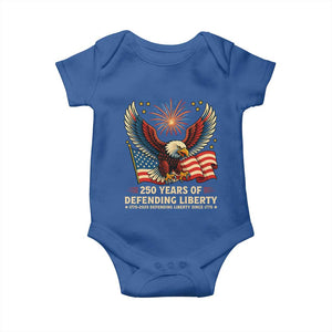 Patriotic Eagle US Army 250th Anniversary Baby Onesie 250 Years of Defending Liberty 1775 2025 TS02 Royal Blue Print Your Wear