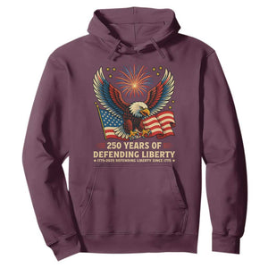 Patriotic Eagle US Army 250th Anniversary Hoodie 250 Years of Defending Liberty 1775 2025 TS02 Maroon Print Your Wear