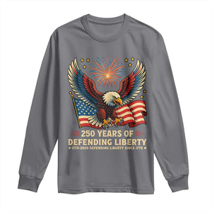 Patriotic Eagle US Army 250th Anniversary Long Sleeve Shirt 250 Years of Defending Liberty 1775 2025 TS02 Charcoal Print Your Wear