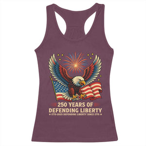 Patriotic Eagle US Army 250th Anniversary Racerback Tank Top 250 Years of Defending Liberty 1775 2025 TS02 Maroon Print Your Wear