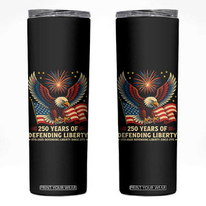 Patriotic Eagle US Army 250th Anniversary Skinny Tumbler 250 Years of Defending Liberty 1775 2025 TS02 Black Print Your Wear