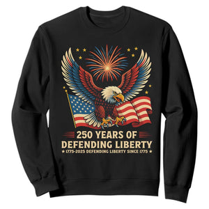 Patriotic Eagle US Army 250th Anniversary Sweatshirt 250 Years of Defending Liberty 1775 2025 TS02 Black Print Your Wear