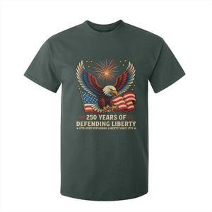 Patriotic Eagle US Army 250th Anniversary T Shirt For Kid 250 Years of Defending Liberty 1775 2025 TS02 Dark Forest Green Print Your Wear