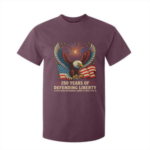 Patriotic Eagle US Army 250th Anniversary T Shirt For Kid 250 Years of Defending Liberty 1775 2025 TS02 Maroon Print Your Wear