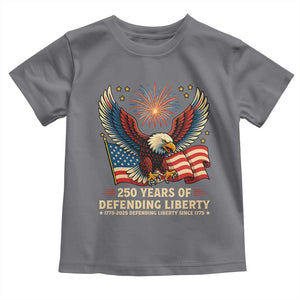 Patriotic Eagle US Army 250th Anniversary Toddler T Shirt 250 Years of Defending Liberty 1775 2025 TS02 Charcoal Print Your Wear