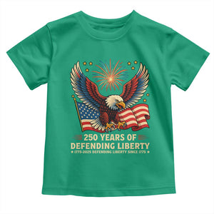 Patriotic Eagle US Army 250th Anniversary Toddler T Shirt 250 Years of Defending Liberty 1775 2025 TS02 Irish Green Print Your Wear
