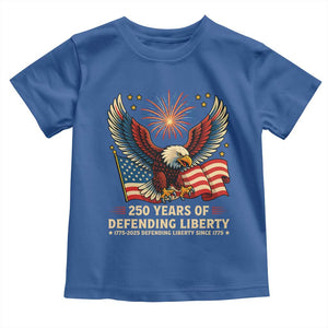 Patriotic Eagle US Army 250th Anniversary Toddler T Shirt 250 Years of Defending Liberty 1775 2025 TS02 Royal Blue Print Your Wear