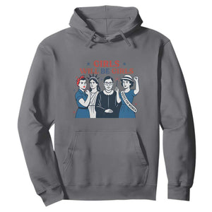 Patriotic Feminist Empowerment Hoodie Girl Will Be Girls Womens Rights 4th of July TS02 Charcoal Print Your Wear