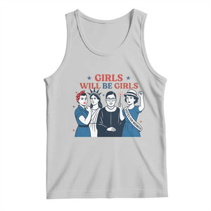 Patriotic Feminist Empowerment Tank Top Girl Will Be Girls Womens Rights 4th of July TS02 Ash Print Your Wear