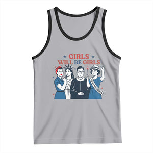 Patriotic Feminist Empowerment Tank Top Girl Will Be Girls Womens Rights 4th of July TS02 Athletic Heather Black Print Your Wear