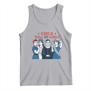 Patriotic Feminist Empowerment Tank Top Girl Will Be Girls Womens Rights 4th of July TS02 Athletic Heather Print Your Wear