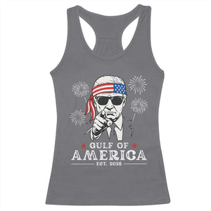 Patriotic Gulf Of USA Est 2025 Racerback Tank Top Funny Trump Happy 4th Of July TS02 Charcoal Print Your Wear
