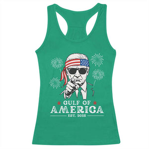 Patriotic Gulf Of USA Est 2025 Racerback Tank Top Funny Trump Happy 4th Of July TS02 Irish Green Print Your Wear