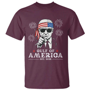Patriotic Gulf Of USA Est 2025 T Shirt Funny Trump Happy 4th Of July TS02 Maroon Print Your Wear