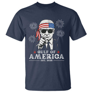 Patriotic Gulf Of USA Est 2025 T Shirt Funny Trump Happy 4th Of July TS02 Navy Print Your Wear