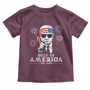 Patriotic Gulf Of USA Est 2025 Toddler T Shirt Funny Trump Happy 4th Of July TS02 Maroon Print Your Wear