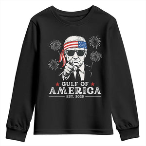 Patriotic Gulf Of USA Est 2025 Youth Sweatshirt Funny Trump Happy 4th Of July TS02 Black Print Your Wear
