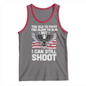 Patriotic Gun Rights Eagle Tank Top Too Old To Fight Too Slow To Run But Can Still Shoot TS02 Deep Heather Red Print Your Wear