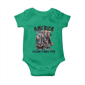 Patriotic Horror Mashup Baby Onesie America Killing It Since 1776 TS02 Irish Green Print Your Wear