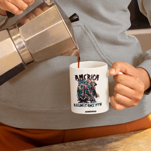 Patriotic Horror Mashup Coffee Mug America Killing It Since 1776 TS02 Print Your Wear