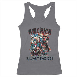 Patriotic Horror Mashup Racerback Tank Top America Killing It Since 1776 TS02 Charcoal Print Your Wear